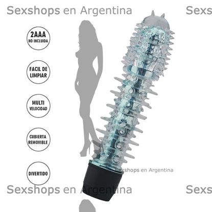 Vibrador sagitta y estimulador femenino con centro azul